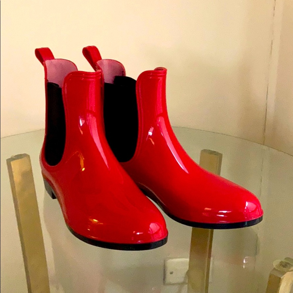 Red Rain Boots- Worn once!!